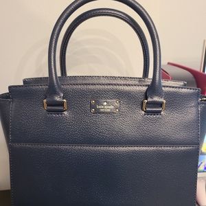 Dark blue shoulder handbag